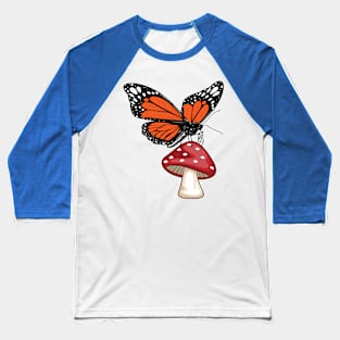 Butterfly Mushroom Baseball T-Shirt